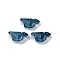 Transparent Glass Beads, Bird, Baking Paint, Prussian Blue, 10x20x8mm, Hole: 1.2mm