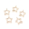 Brass Chandelier Component Links, Star, Real 18K Gold Plated, 16x14x1mm, Hole: 0.8mm