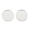 Tarnish Resistant 304 Stainless Steel Brooch Cabochon Settings, Flat Round, Stainless Steel Color, 26.5x6.5mm, Inner Diameter: 25mm, Pin: 0.6mm
