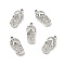 Alloy Rhinestone Pendants, Platinum Tone Flip-flops Charms, Crystal, 18x8.5x5.3mm, Hole: 1.5mm