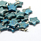 Star Dyed Natural Gemstone Pendants, with Platinum Tone Brass Findings, 22~23x20~24x5~7mm, Hole: 2x7mm