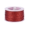 Nylon Metallic Cords, Red, 1mm, about 20m/Roll