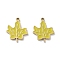 Ion Plating(IP) 304 Stainless Steel Enamel Pendants, Maple Leaf Charm, Golden, Light Khaki, 16x13x1.5mm, Hole: 1.4mm