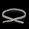 Alloy & Acrylic Imitation Pearl Beaded Elastic Chain Belts, White, Golden, Rectangle, 600~800mm