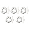 Alloy Toggle Clasps, Flower, Matte Silver Color, Flower: 14x13x2mm, Bar: 4x13x2mm, Hole: 1.2mm