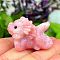 Natural Pink Opal Carved Figurines Statues for Home Desktop Decoration, Dragon, 40mm