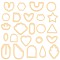 Plastic Clay Cutter Sets, Clay Modeling Tool, Flower/Heart/Geometrical Shape, Sandy Brown, 1.7~5.2x2.15~4.85x1.5cm, 24pcs/set