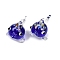 Handmade Lampwork Beads, Pufferfish, Blue, 16~17x27~28x19~21mm, Hole: 1.1mm
