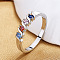 Brass Micro Pave Cubic Zirconia Finger Rings for Women, Colorful, US Size 9(18.9mm)