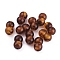 Brass Screw Clasps, with Resin & Amber, Translucent, Compacting Molding, Column, Platinum & Golden, Saddle Brown, 8x13mm, Hole: 1mm