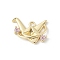 Brass Micro Pave Cubic Zirconia Pendants, Cadmium Free & Nickel Free & Lead Free, Origami Crane, Real 14K Gold Plated, 11x15x2.5mm, Hole: 1.5mm