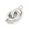 Rack Plating Brass Fold Over Clasps, Long-Lasting Plated, Lead Free & Cadmium Free, Platinum, 23mm, Hole: 1.2mm