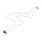 Brass Cable Chains Necklaces, Yin Yang Cubic Zirconia Round Pendant Necklace, Platinum, 18.31 inch(46.5cm)