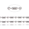 Non-Tarnish 304 Stainless Steel Ball Chains, Stainless Steel Color, Column: 3x1.6mm, Ball: 1.6mm