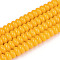 Baking Paint Glass Beads Strands, Rondelle, Gold, 6x3mm, Hole: 1mm, about 118~121pcs/strand, 14.96~15.31''(38~38.9cm)