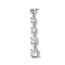 Rack Plating Brass Micro Pave CLear Cubic Zirconia Pendants, with Jump Rings, Cadmium Free & Lead Free, Long-Lasting Plated, Platinum, 29.5x4.5x3mm, Hole: 2.8mm