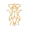 201 Stainless Steel Pendants, Laser Cut, Insect Cricket Charm, Real 18K Gold Plated, 33.5x23x1mm, Hole: 2mm