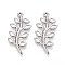 304 Stainless Steel Leaf Pendants, Non-Tarnish, Stainless Steel Color, 35.5x16.5x2mm, Hole: 1.6mm