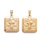 304 Stainless Steel Pendants, Rectangle with Saint Benedict Medal, Golden, 30x25x3.5mm, Hole: 5X7mm