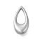 Anti-Tarnish 304 Stainless Steel Pendants, Teardrop Charm, Stainless Steel Color, 16x8.5x4mm, Hole: 8.5x4.5mm