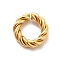 Ion Plating(IP) 304 Stainless Steel Open Jump Rings, Twist Round Ring, Real 18K Gold Plated, 9 Gauge, 11x3mm, Inner Diameter: 6mm