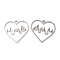 Non-Tarnish 304 Stainless Steel Pendants, Heart with Fire Charm, Stainless Steel Color, 24x25x1.5mm, Hole: 2mm