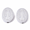 Tarnish Resistant 304 Stainless Steel Beads, for Religion, Oval with Saint Benedict Medal, Stainless Steel Color, 15.5x12x3mm, Hole: 2mm