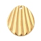304 Stainless Steel Pendants, Real 18K Gold Plated, Teardrop, 21.5x17.5x1mm, Hole: 1.6mm