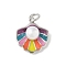 Brass Enamel Pendants, Shell Shape Charms with ABS Imitation Pearl Beads and Jump Rings, Rack Plating, Cadmium Free & Lead Free, Long-Lasting Plated, Platinum, Colorful, 16.5x14.5x6.5mm, Hole: 3.5mm