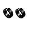 Brass Huggie Hoop Earrings, Gunmetal, 4x8.5x2.3mm