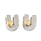 Brass Beads, Cadmium Free & Lead Free, Platinum & Golden, Letter U, 10.5x8.5x7.5mm, Hole: 5x4mm