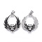304 Stainless Steel Big Pendants, with Rhinestones and Enamel, Skull with Wing, Mixed Color, 56.5x46x10mm, Hole: 8x11mm