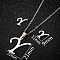 201 Stainless Steel Pendant Necklaces & Stud Earrings Sets, Letter Y, 400mm