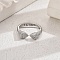 Elegant Brass Cuff Ring with Clear Cubic Zirconia, Teardrop Shape for Women's Party, Platinum, Adjustable