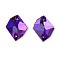 Irregular Rhombus Sew on Rhinestone, 2 Hole Links, Flat Back & Back Plated, Garment Accessories, Violet Blue, 17~17.5x13~14x4.5~5mm, Hole: 1mm, 28pcs/board