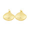 Rack Plating Brass Pendants, Cadmium Free & Lead Free, Long-Lasting Plated, Shell Shape, Real 18K Gold Plated, 23x25x5mm, Hole: 3mm
