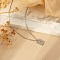 Fashionable Stainless Steel Irregular Textured Rectangle Pendant Necklaces for Women, Stainless Steel Color, 15.75 inch(40cm)