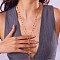 Alloy Crystal Rhinestone Heart Long Y Necklaces for Women, Golden, 31.50 inch(80cm)