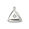 304 Stainless Steel Rhinestone Pendants, Triangle, Stainless Steel Color, 13.5x12x4mm, Hole: 1.5mm