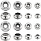 48Pcs 4 Styles 201 & 304 Stainless Steel Beads, with Rubber Inside, Slider Beads, Rondelle, Stainless Steel Color, 6~10x3~4.5mm, Rubber Hole: 1.6~3mm, 12pcs/style