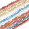 Electroplate Glass Beads Strands, AB Color Plated, Faceted Rondelle, Mixed Color, 3x2mm, Hole: 0.5mm, about 144~150pcs/strand, 35~37cm