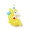 PVC Opaque Plastic Big Pendants, Unicorn, Yellow, 62.5x37x15mm, Hole: 2mm