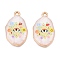 Printed Rack Plating Alloy Enamel Pendants, Golden, Oval Charm, Star of David, 28.5x17x4mm, Hole: 1.8~2mm