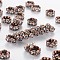 Brass Rhinestone Spacer Beads, Grade AAA, Wavy Edge, Nickel Free, Red Copper Metal Color, Rondelle, Crystal, 8x3.8mm, Hole: 1.5mm