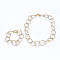 Aluminum Textured Cable Chain Bracelets & Necklaces Jewelry Sets, with Alloy Toggle Clasps, Light Gold, 7-7/8 inch(20cm), 16.92 inch(43cm)