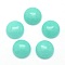 Natural Dyed Jade Cabochons, Half Round, Pale Turquoise, 12x5~6mm