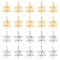 40Pcs 2 Colors Alloy Pendants, Star of David with Flower Pattern, Platinum & Golden, 18x12x4mm, Hole: 2.5mm, 20pcs/color