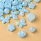 Opaque Acrylic Beads, Glitter Beads, Mixed Shapes, Light Sky Blue, 10.5~17x11~20x5.5~13.5mm, Hole: 1.6~3mm