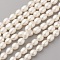 Natural Cultured Freshwater Pearl Beads Strands, Oval, Old Lace, 9~10x7~8mm, Hole: 0.5mm, about 36~38pcs/strand, 14 inch