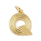 Brass Pendants, with Jump Ring, Letter Charms, Rack Plating, Long-Lasting Plated, Cadmium Free & Lead Free, Real 18K Gold Plated, Letter Q, 15x15x1.5mm, Hole: 3.5mm